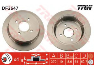 TRW DF2647 stabdžių diskas 
 Stabdžių sistema -> Diskinis stabdys -> Stabdžių diskas
1102564, 5025951, 6691106, 91AX2A315A1C