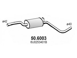 ASSO 50.6003 vidurinis duslintuvas 
 Išmetimo sistema -> Duslintuvas
6U0253401B