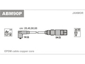JANMOR ABM90P uždegimo laido komplektas 
 Kibirkšties / kaitinamasis uždegimas -> Uždegimo laidai/jungtys
06A905409A, 06A905409E, 06A905409H