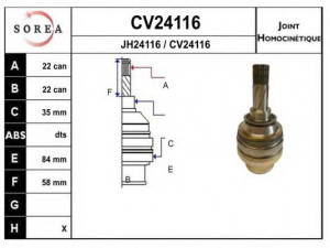 EAI CV24116K jungčių komplektas, kardaninis velenas