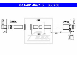 ATE 83.6401-0471.3 stabdžių žarnelė