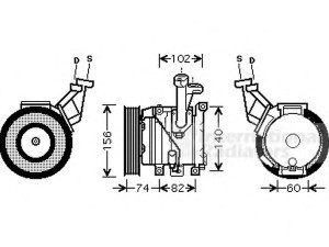 VAN WEZEL 5300K440 kompresorius, oro kondicionierius 
 Oro kondicionavimas -> Kompresorius/dalys
88310-05050, 8831005050