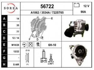 EAI 56722 kintamosios srovės generatorius 
 Elektros įranga -> Kint. sr. generatorius/dalys -> Kintamosios srovės generatorius
99451752, 99473468