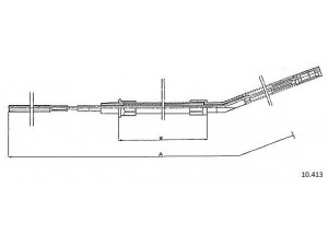 CABOR 10.413 trosas, stovėjimo stabdys 
 Stabdžių sistema -> Valdymo svirtys/trosai
34411114215