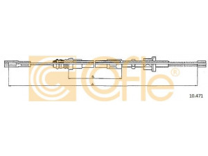 COFLE 10.471 trosas, stovėjimo stabdys 
 Stabdžių sistema -> Valdymo svirtys/trosai
95604194