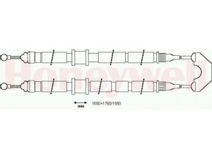 BENDIX 433153B trosas, stovėjimo stabdys 
 Stabdžių sistema -> Valdymo svirtys/trosai
522027, 522034, 13157063, 13237272