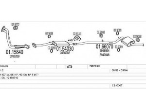 MTS C310307007411 išmetimo sistema 
 Išmetimo sistema -> Išmetimo sistema, visa