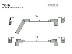 TESLA T851B uždegimo laido komplektas 
 Kibirkšties / kaitinamasis uždegimas -> Uždegimo laidai/jungtys