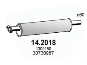 ASSO 14.2018 priekinis duslintuvas 
 Išmetimo sistema -> Duslintuvas
1237286, 1253558, 1309150, 1356205