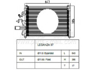 PARTS-MALL PXNCC-004 kondensatorius, oro kondicionierius
96207354, 96211815, 96211815KT