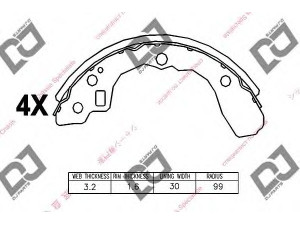 DJ PARTS BS1157 stabdžių trinkelių komplektas 
 Techninės priežiūros dalys -> Papildomas remontas
58315FDA00