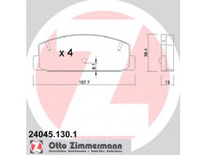 ZIMMERMANN 24045.130.1 stabdžių trinkelių rinkinys, diskinis stabdys 
 Techninės priežiūros dalys -> Papildomas remontas
B6Y8-26-43Z, B6Y8-26-43ZA, FA67-49-280