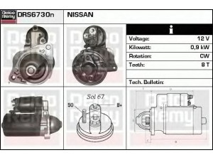 DELCO REMY DRS6730N starteris 
 Elektros įranga -> Starterio sistema -> Starteris
23300-1F710, 23300-1F770, 23300-1F771