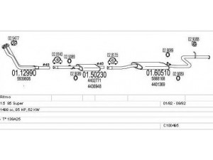 MTS C100495013212 išmetimo sistema 
 Išmetimo sistema -> Išmetimo sistema, visa