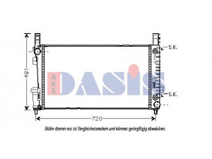 AKS DASIS 120071N radiatorius, variklio aušinimas 
 Aušinimo sistema -> Radiatorius/alyvos aušintuvas -> Radiatorius/dalys
1695000403, 1695000404, 1695000504