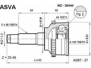 ASVA MZ-26A44 jungčių komplektas, kardaninis velenas 
 Ratų pavara -> Sujungimai/komplektas
F037-25-500A, F037-25-600C, F039-22-510B