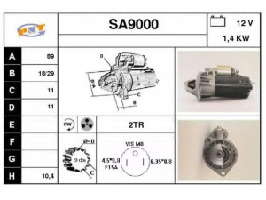 SNRA SA9000 starteris 
 Elektros įranga -> Starterio sistema -> Starteris
7532153, 9376799