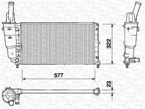 MAGNETI MARELLI 350213160000 radiatorius, variklio aušinimas 
 Aušinimo sistema -> Radiatorius/alyvos aušintuvas -> Radiatorius/dalys
46517926, 71736189