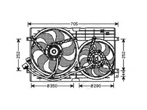 ELECTRO AUTO 32VB006 ventiliatorius, radiatoriaus 
 Aušinimo sistema -> Oro aušinimas
1J0121205B, 1J0959455M, 6N0959455L