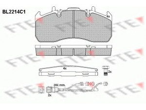 FTE BL2214C1 stabdžių trinkelių rinkinys, diskinis stabdys 
 Techninės priežiūros dalys -> Papildomas remontas
20568712, 20568715, 5001 864 365