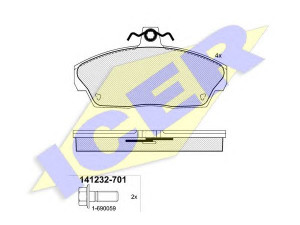 ICER 141232-701 stabdžių trinkelių rinkinys, diskinis stabdys 
 Techninės priežiūros dalys -> Papildomas remontas
SFP100360