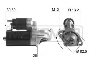 MESSMER 220476 starteris 
 Elektros įranga -> Starterio sistema -> Starteris
078 911 023 D, 078 911 023 DX, 313910