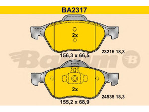 BARUM BA2317 stabdžių trinkelių rinkinys, diskinis stabdys 
 Techninės priežiūros dalys -> Papildomas remontas
41 06 012 37R, 77 01 209 100, 77 01 209 670