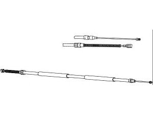 KAWE VW02150 trosas, stovėjimo stabdys 
 Stabdžių sistema -> Valdymo svirtys/trosai
291609702D
