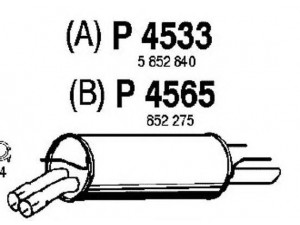 FENNO P4533 galinis duslintuvas 
 Išmetimo sistema -> Duslintuvas
5852840, 5852935