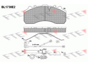FTE BL1730E2 stabdžių trinkelių rinkinys, diskinis stabdys 
 Techninės priežiūros dalys -> Papildomas remontas
190 6439, 299 2348, 299 2476, 299 5819