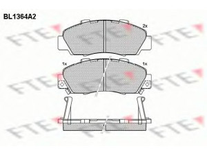 FTE BL1364A2 stabdžių trinkelių rinkinys, diskinis stabdys 
 Techninės priežiūros dalys -> Papildomas remontas
45022-S10-A00, 45022-S10-A02, 45022-S10-G00