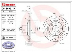 BREMBO 09.8695.1X stabdžių diskas 
 Dviratė transporto priemonės -> Stabdžių sistema -> Stabdžių diskai / priedai
4246W1, 424916, 424983, 4249G1