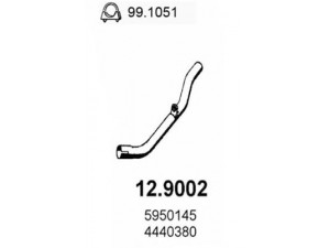 ASSO 12.9002 išleidimo kolektorius 
 Išmetimo sistema -> Išmetimo vamzdžiai
4440380, 5950145, 7570513