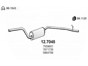 ASSO 12.7045 galinis duslintuvas 
 Išmetimo sistema -> Duslintuvas
50030016, 5890528, 5964798, 7559601