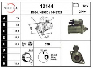 EAI 12144 starteris 
 Elektros įranga -> Starterio sistema -> Starteris
02Z911023S, 02Z911023T, 02Z911024A
