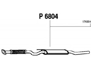 FENNO P6804 vidurinis duslintuvas 
 Išmetimo sistema -> Duslintuvas
(17430-64760), 17430-6A040