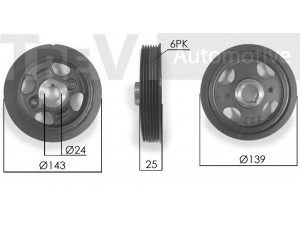 TREVI AUTOMOTIVE PC1252 skriemulys, alkūninis velenas 
 Diržinė pavara -> Dirželio skriemulys
1347023030