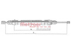 METZGER 11.609 trosas, stovėjimo stabdys 
 Stabdžių sistema -> Valdymo svirtys/trosai
4745.76
