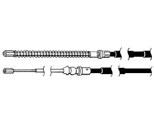 KAWE RT02153 trosas, stovėjimo stabdys 
 Stabdžių sistema -> Valdymo svirtys/trosai
6025002628