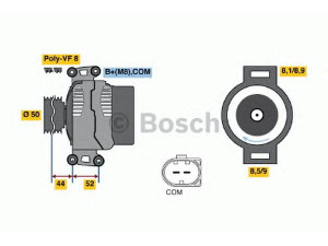 BOSCH 0 986 047 810 kintamosios srovės generatorius 
 Elektros įranga -> Kint. sr. generatorius/dalys -> Kintamosios srovės generatorius
629 150 04 50, 629 150 04 50 80