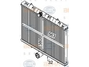 HELLA 8MK 376 745-134 radiatorius, variklio aušinimas 
 Aušinimo sistema -> Radiatorius/alyvos aušintuvas -> Radiatorius/dalys
1330.Q7, 1333.68, 1498986080, 1330.Q7