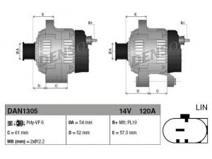 DENSO DAN1305 kintamosios srovės generatorius 
 Elektros įranga -> Kint. sr. generatorius/dalys -> Kintamosios srovės generatorius
31400-62M00