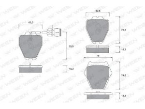 WEEN 151-1025 stabdžių trinkelių rinkinys, diskinis stabdys 
 Techninės priežiūros dalys -> Papildomas remontas
3D0698151B