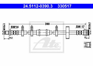 ATE 24.5112-0390.3 stabdžių žarnelė 
 Stabdžių sistema -> Stabdžių žarnelės
7569161