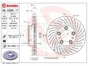 BREMBO 09.C093.11 stabdžių diskas 
 Dviratė transporto priemonės -> Stabdžių sistema -> Stabdžių diskai / priedai
99635141002, 99635141003, 99635141004