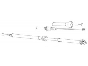 KAWE FA02283 trosas, stovėjimo stabdys 
 Stabdžių sistema -> Valdymo svirtys/trosai
51753527