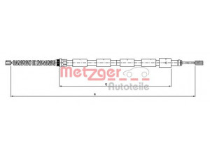 METZGER 10.602 trosas, stovėjimo stabdys 
 Stabdžių sistema -> Valdymo svirtys/trosai
4745.55, 4745.63