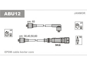 JANMOR ABU12 uždegimo laido komplektas 
 Kibirkšties / kaitinamasis uždegimas -> Uždegimo laidai/jungtys
059 998 031, 803 998 031, 803998031