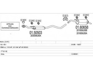 MTS C240081004554 išmetimo sistema 
 Išmetimo sistema -> Išmetimo sistema, visa