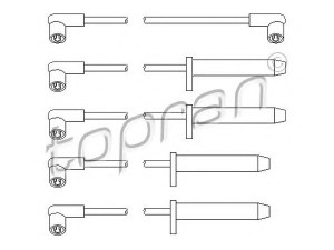 TOPRAN 300 705 uždegimo laido komplektas 
 Kibirkšties / kaitinamasis uždegimas -> Uždegimo laidai/jungtys
6 534 756S, 6 534 757, 6 534 758